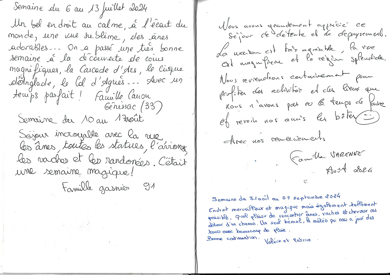 Guestbook image gite ariege